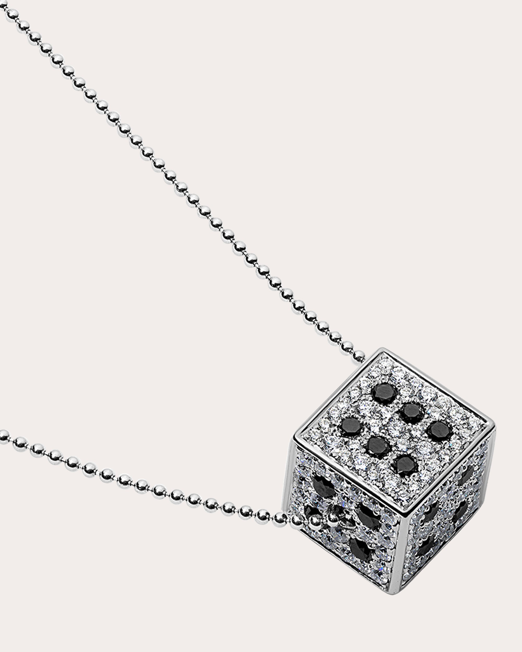 Diamond & 18k White Gold Playtime Dice Pendant Necklace