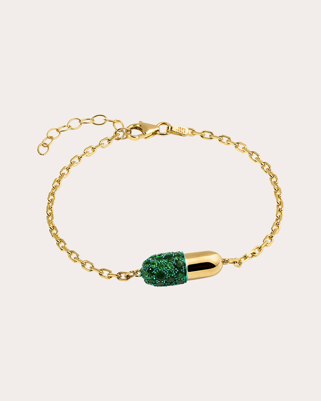 Tsavorite Garnet & 18k Gold Medium Pill Bracelet