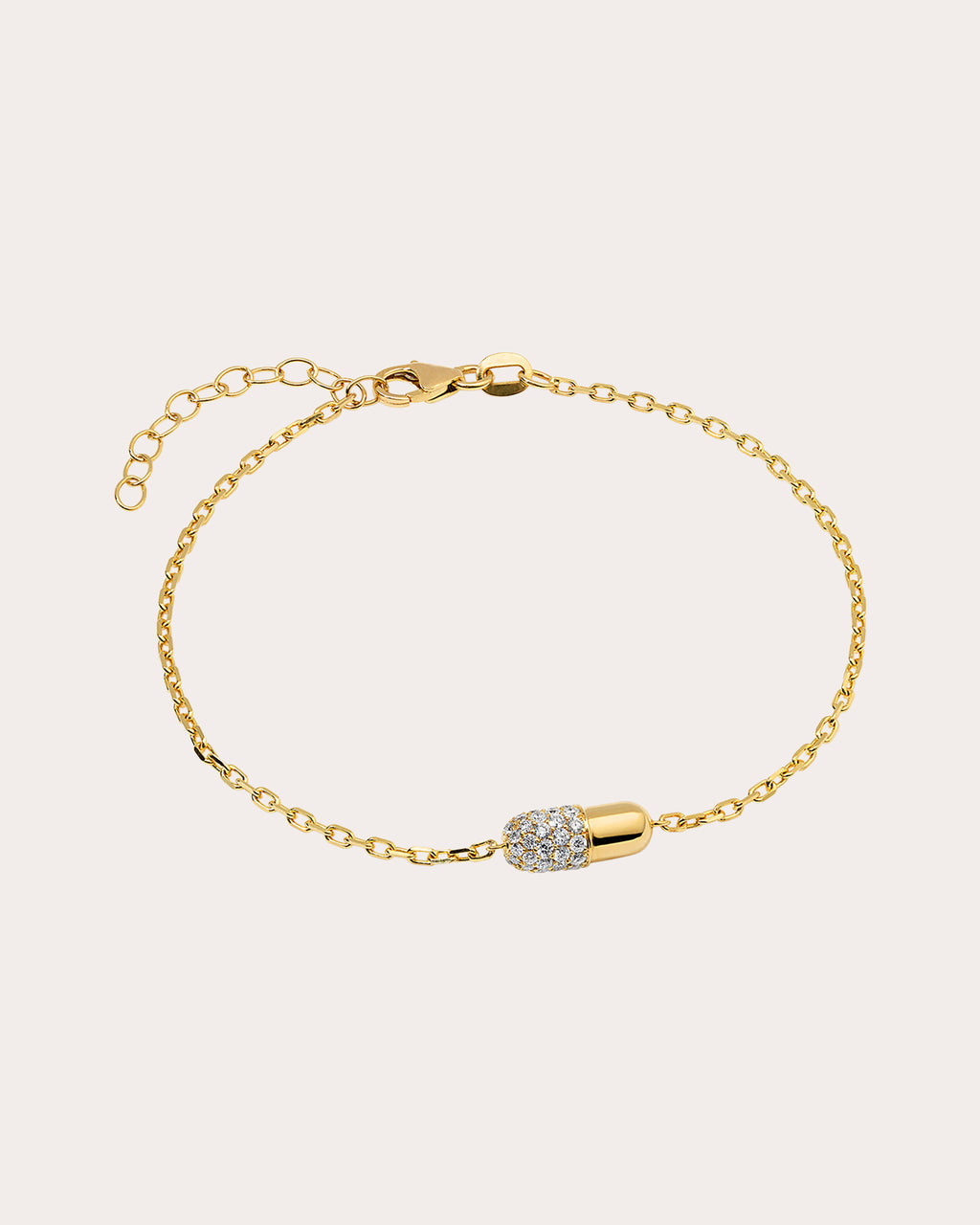 Diamond & 18k Gold Medium Pill Bracelet