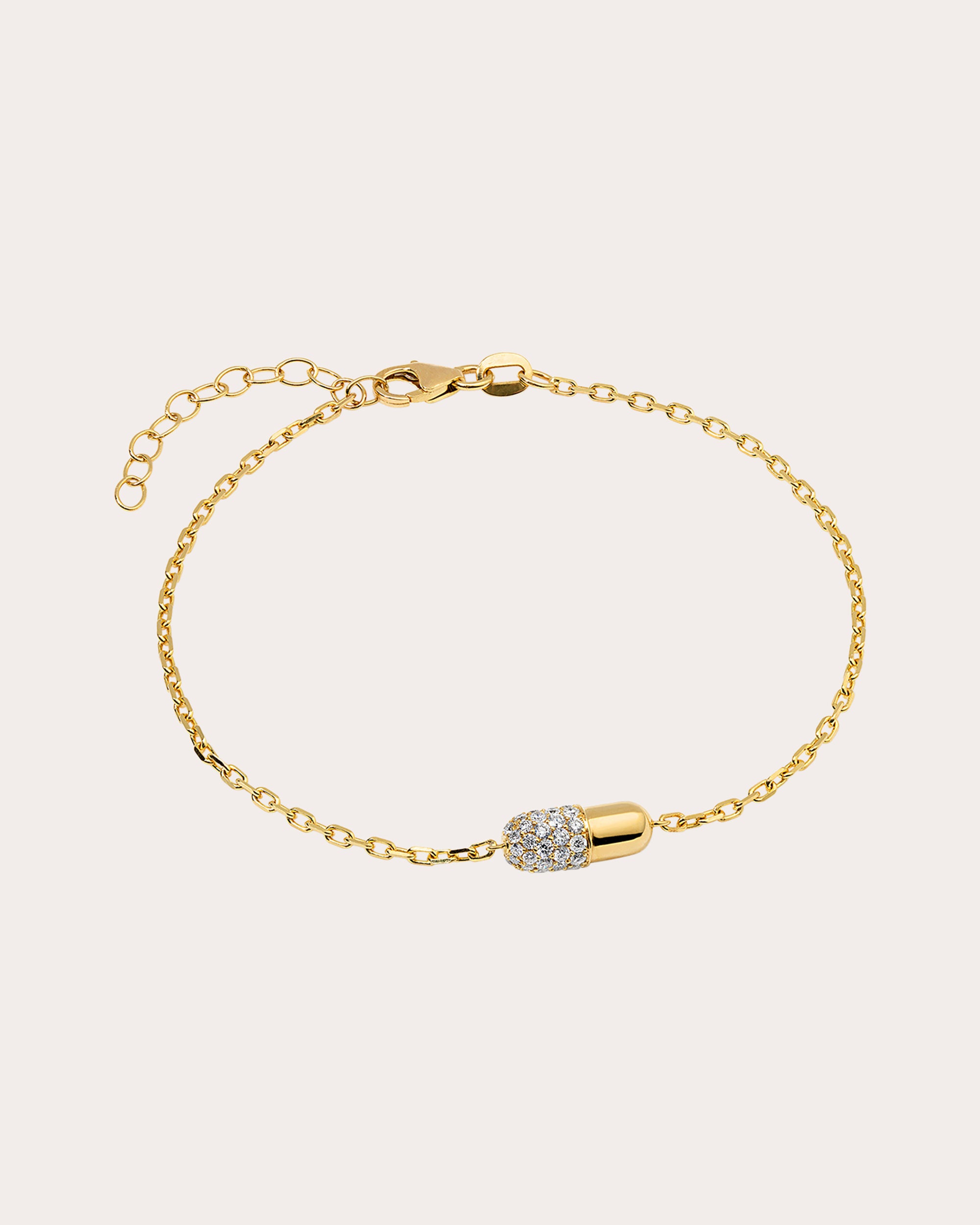Diamond & 18k Gold Medium Pill Bracelet
