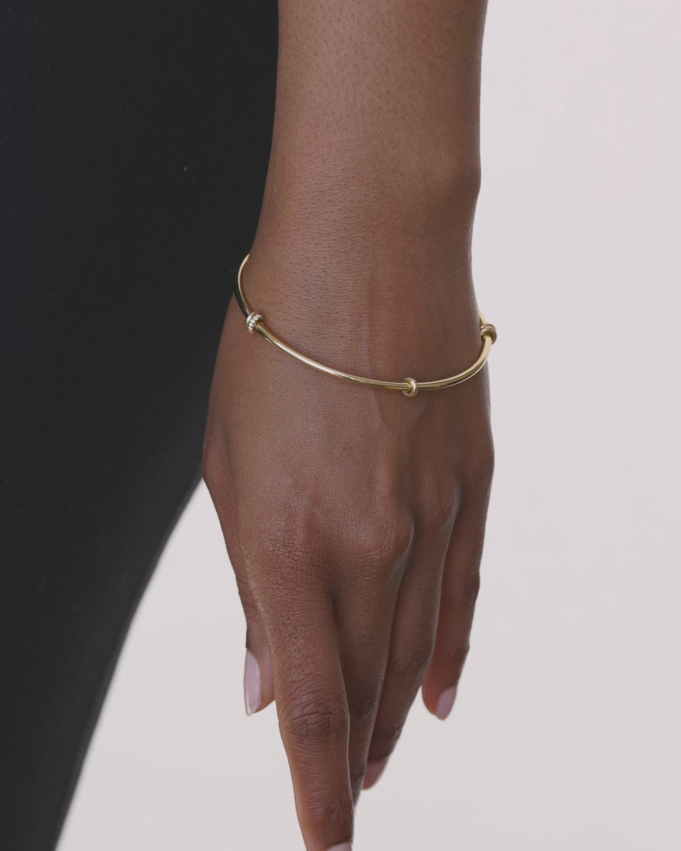 Diamond & 18k Gold Kini Pavé Bangle