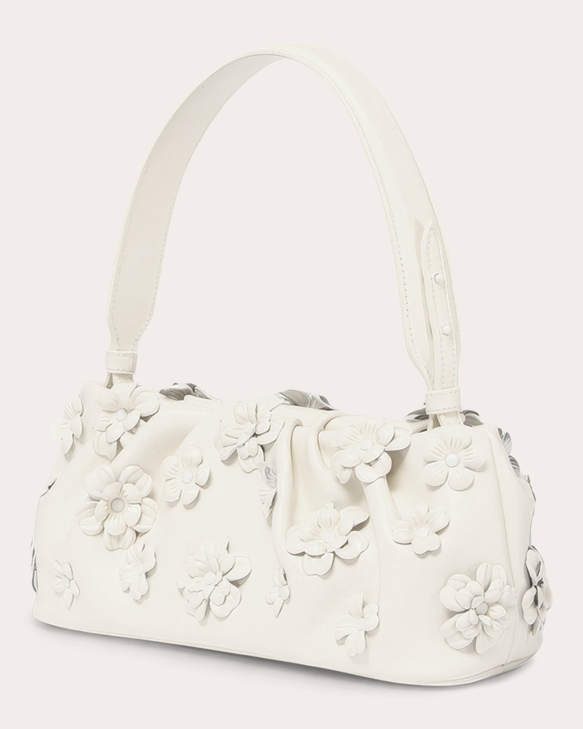 Harlow Floral Appliqué Leather Shoulder Bag