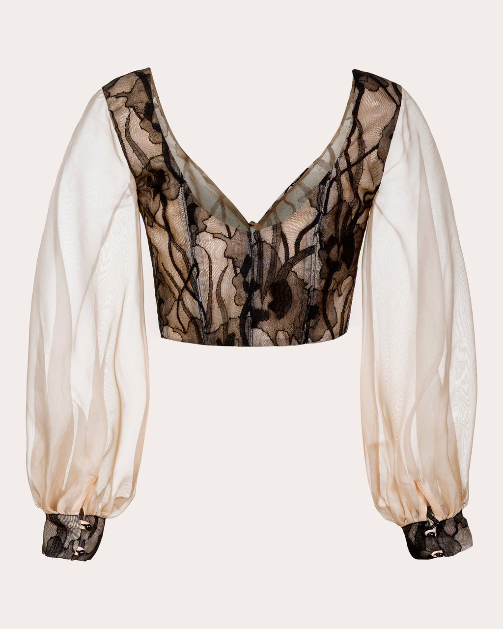 Leana Silk Organza Lace Corset Blouse
