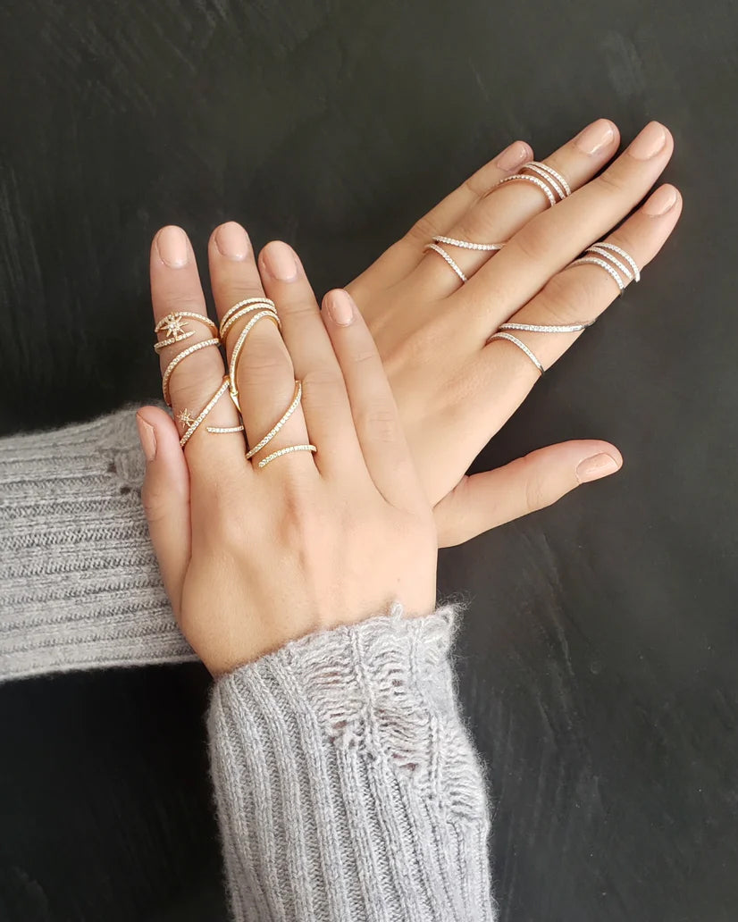 Diamond & 14k White Gold Mega Swirl Ring