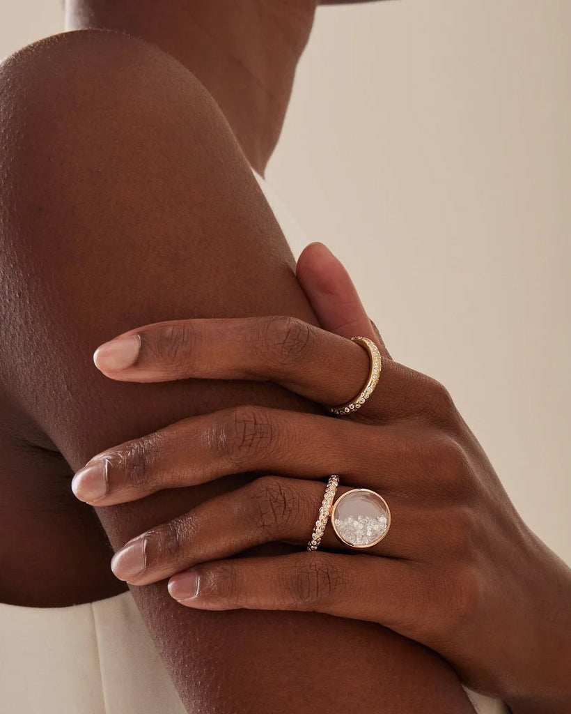 Diamond & 18k Rose Gold Bambole Shaker Ring