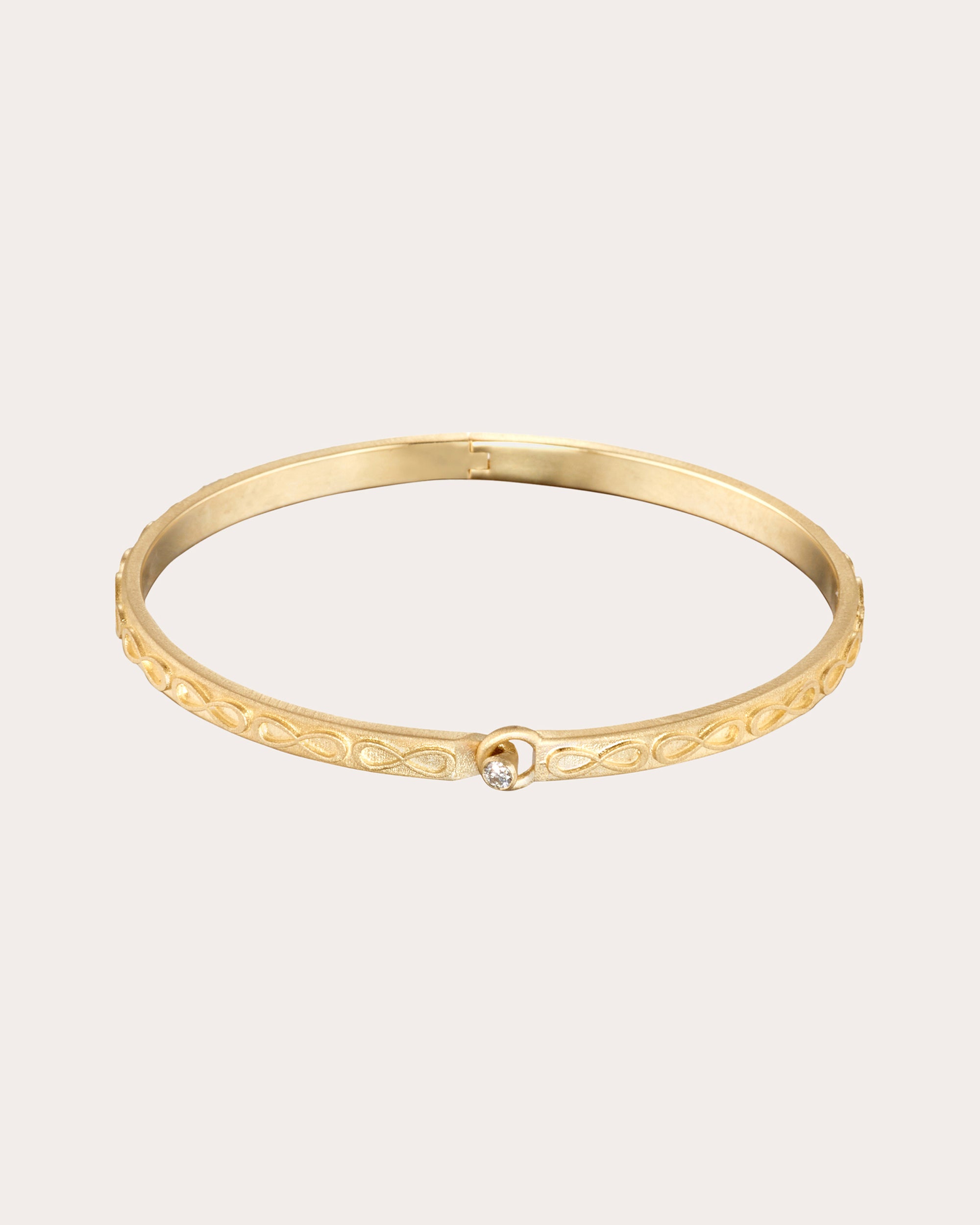 Diamond & 14k Gold Infinity Bangle