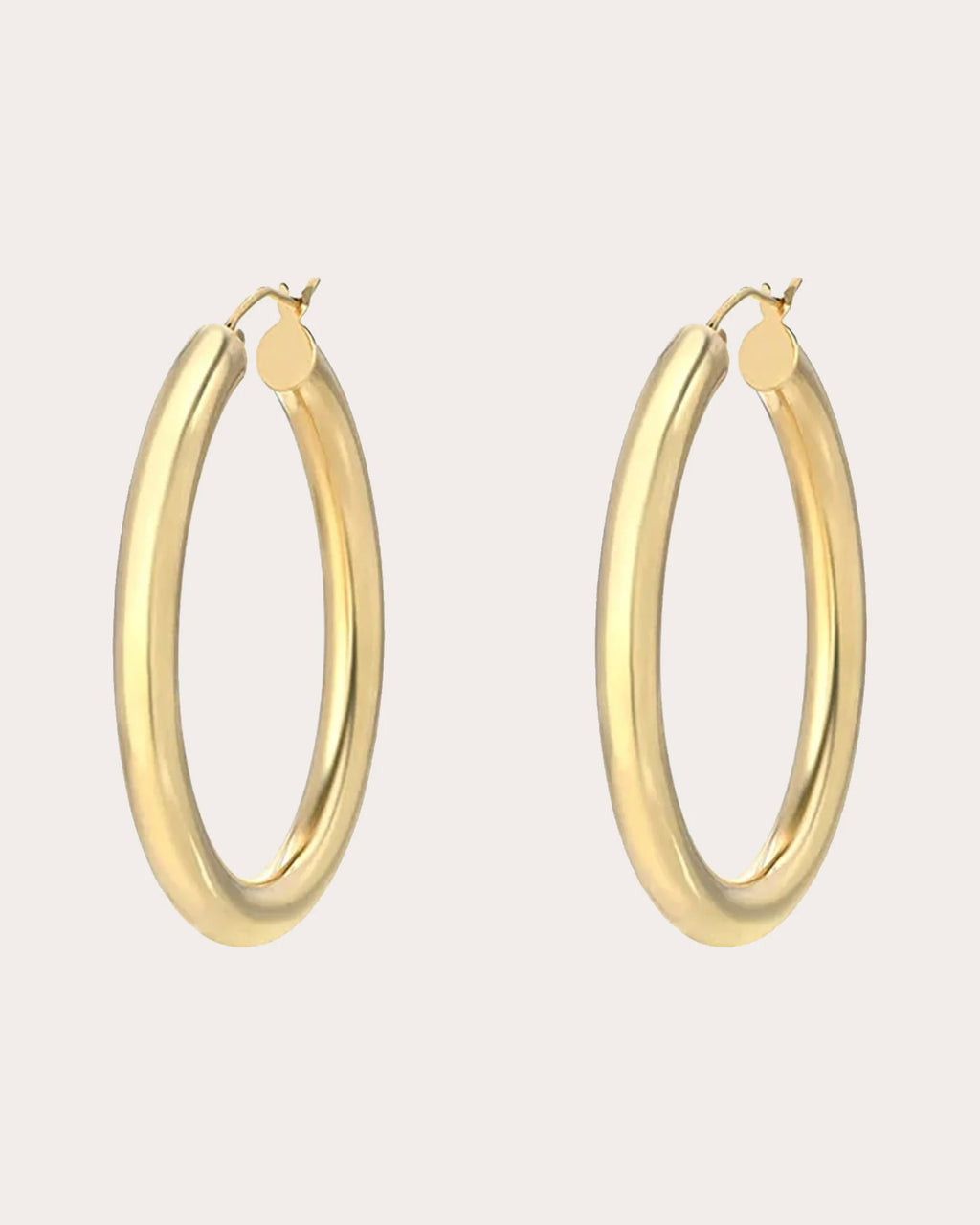 14k Gold Medium Tubular Hoop Earrings