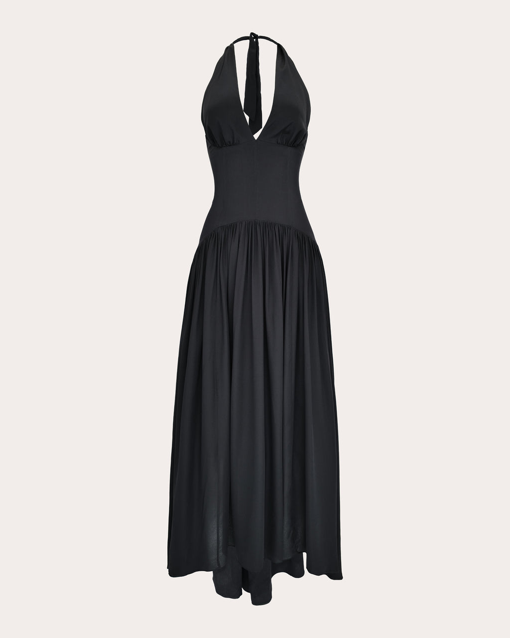 Zsa Zsa Crepe de Chine Halter Gown