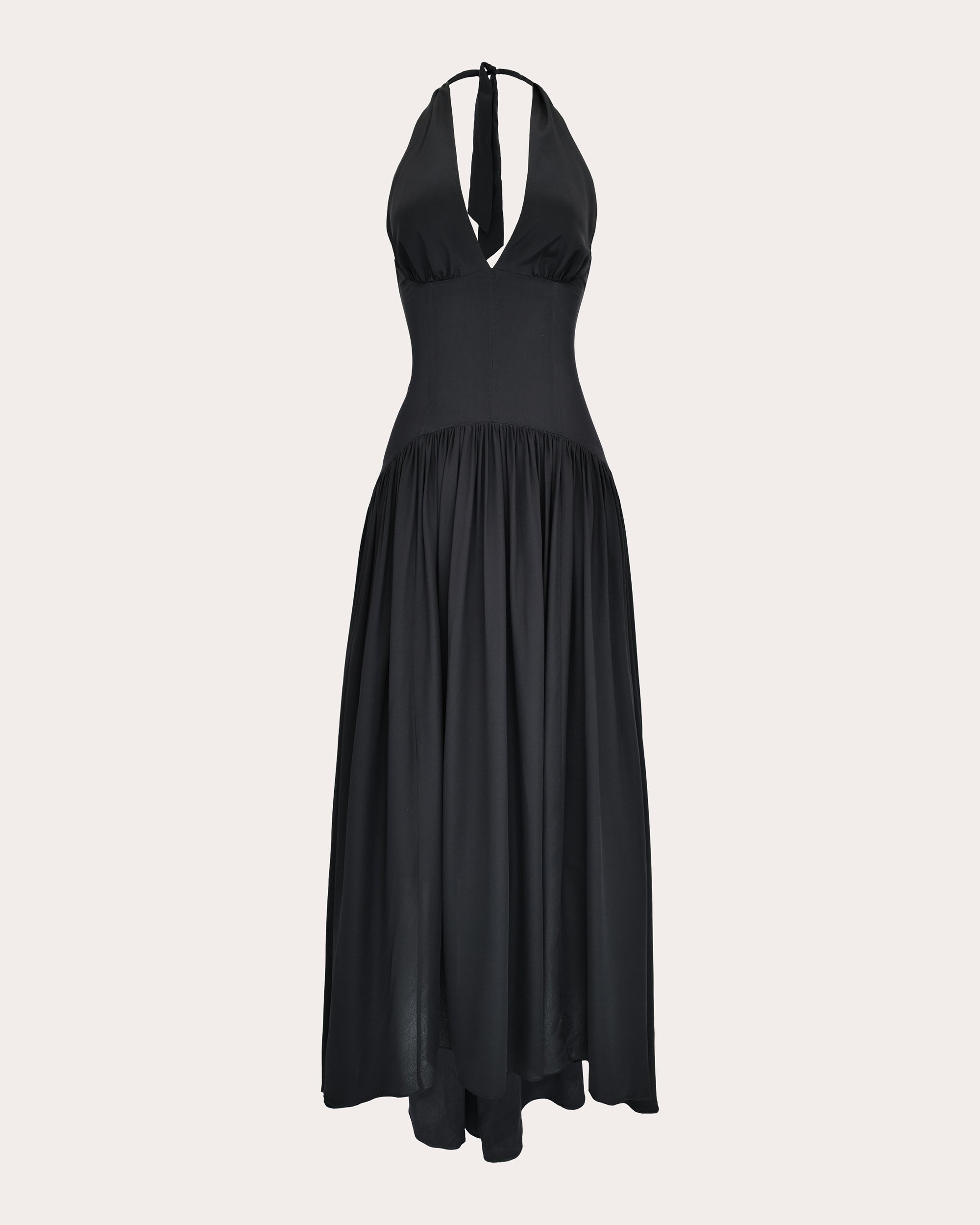 Zsa Zsa Crepe de Chine Halter Gown