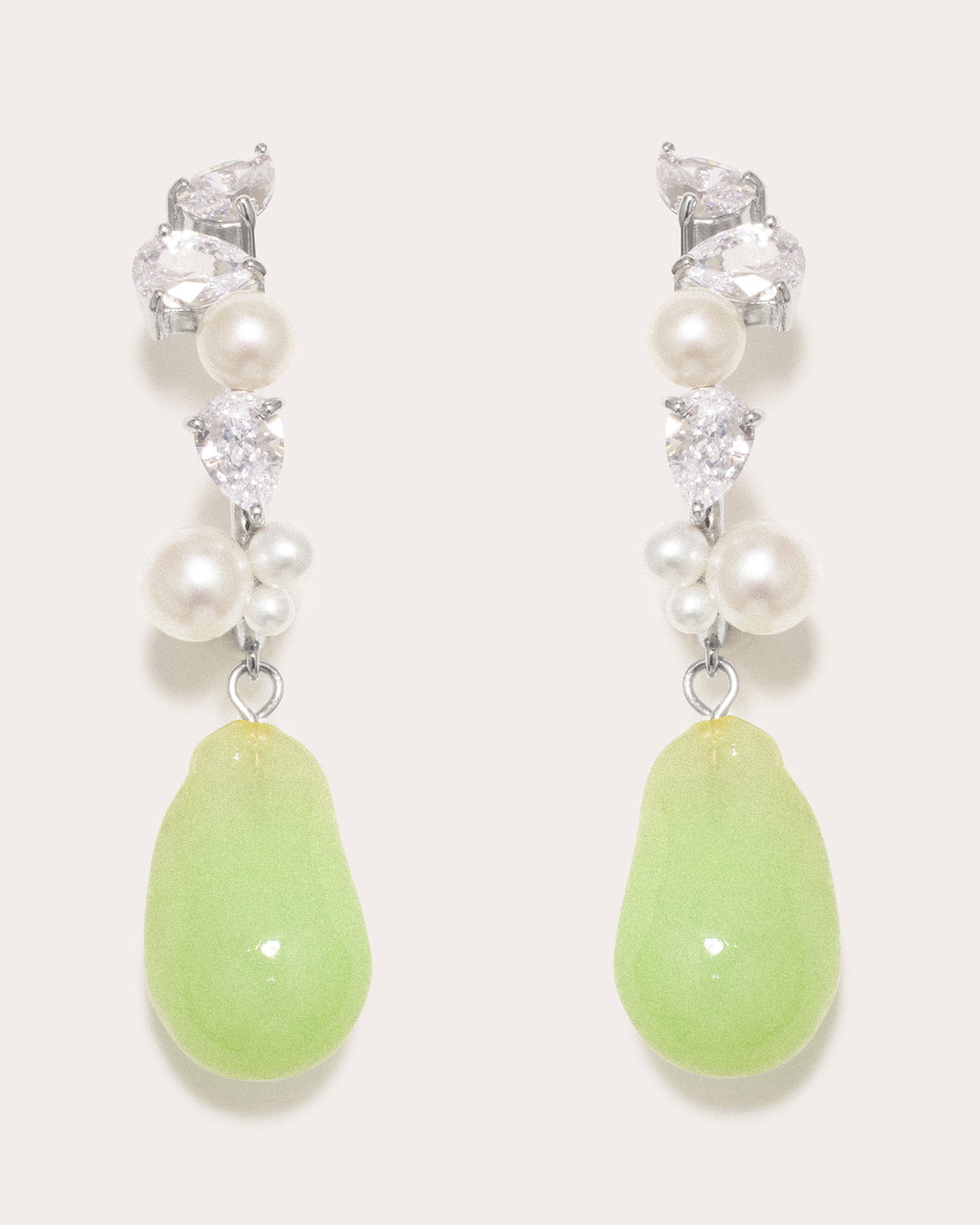 Pearl & Cubic Zirconia Eze-Eh Drop Earrings