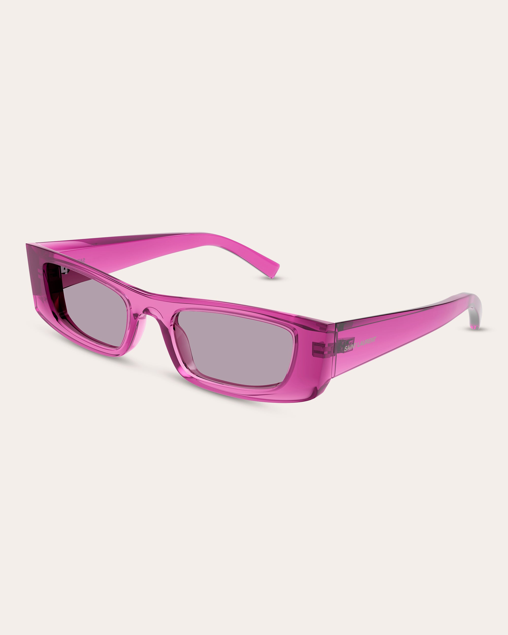 Rectangular-Frame Transparent Injected Sunglasses