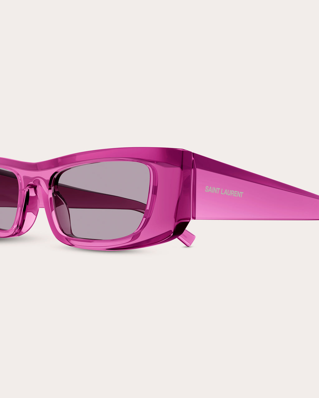 Rectangular-Frame Transparent Injected Sunglasses