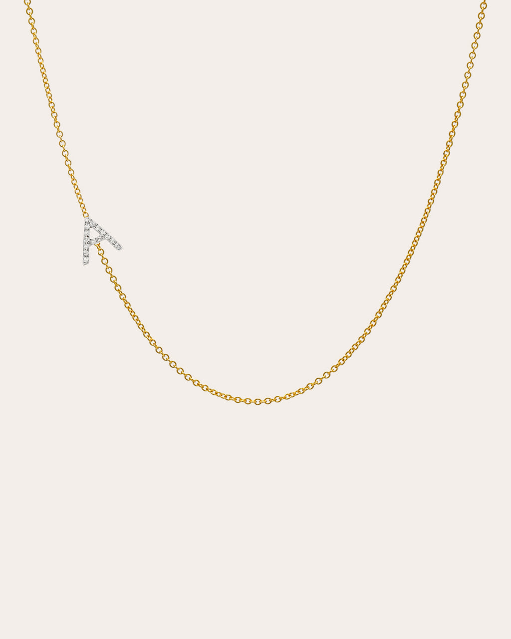 Diamond & 14k Gold Asymmetric Initial Necklace